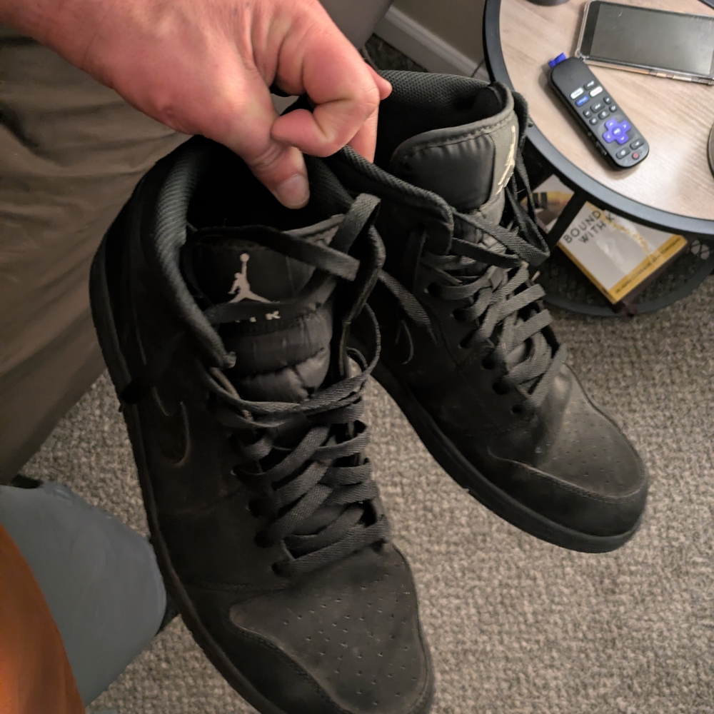 Jordan Black Sneakers with White Logo